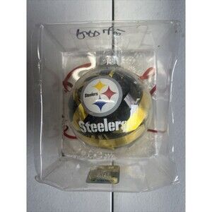 Pittsburgh Steelers Gold Ribbon Glass Ball Ornament New in Original Package